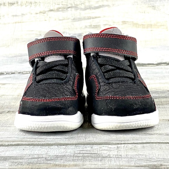 Air Jordan Baby Sneakers High Top Black Red Baby Jordan Basketball Shoe 3c - Picture 11 of 16